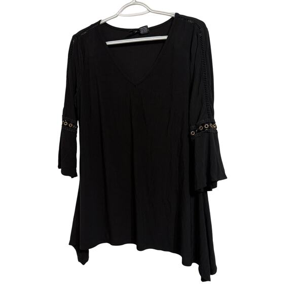 New Directions Black Women’s Size Large Long Sleeve Shirt Blouse Top Lightweight - Picture 2 of 6